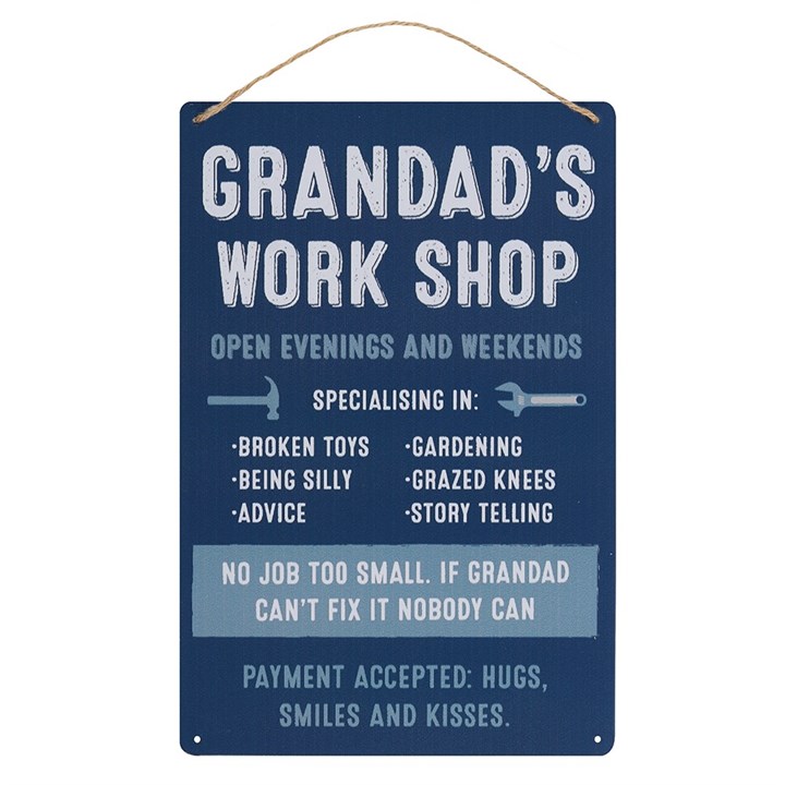 Grandad's Work Shop Metal Sign