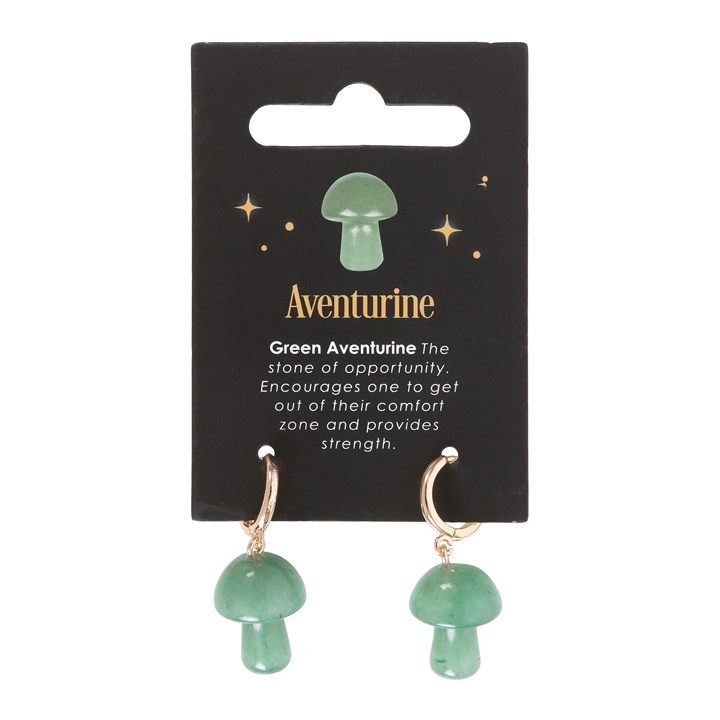 Aventurine Crystal Mushroom Earrings