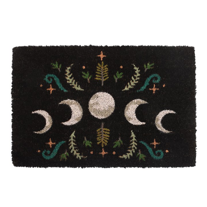 Black Dark Forest Moon Phase Doormat