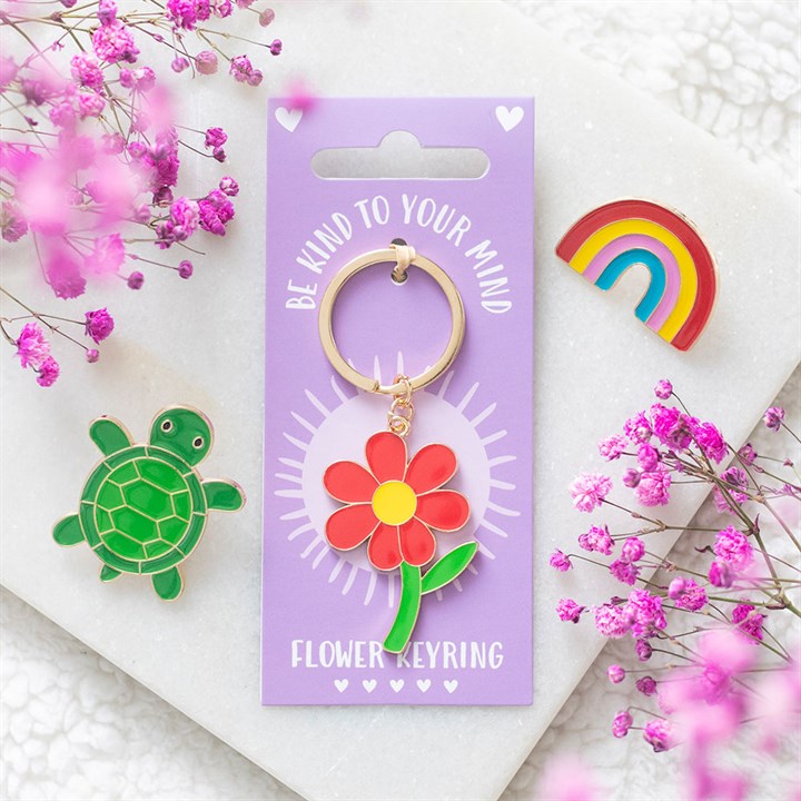 Be Kind to Your Mind Flower Keyring