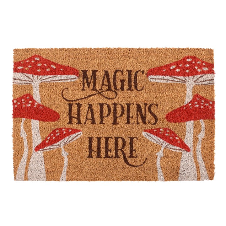 Natural Magic Happens Here Mushroom Doormat