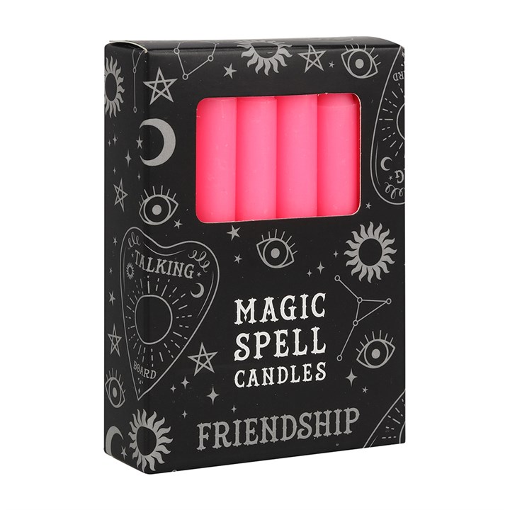 Pack of 12 Pink 'Friendship' Spell Candles