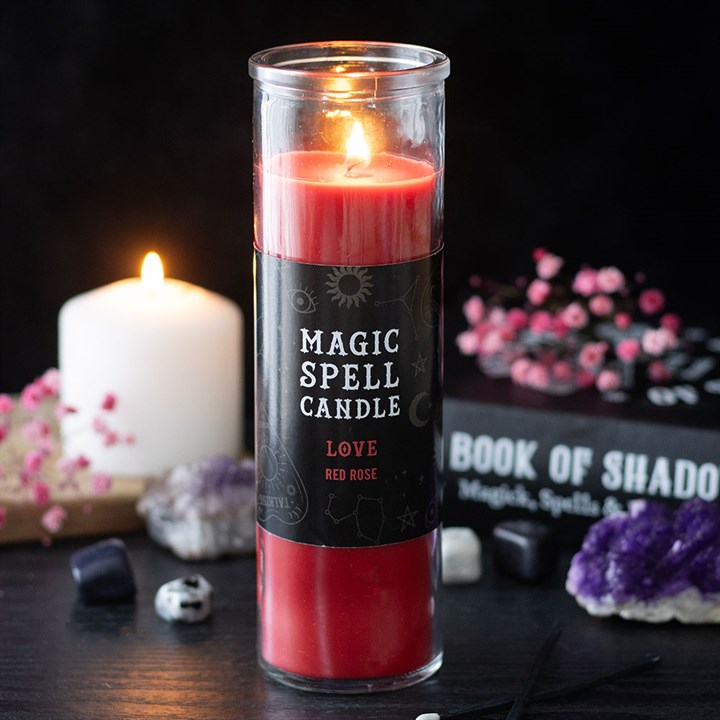 Love Red Rose Magic Spell Tube Candle