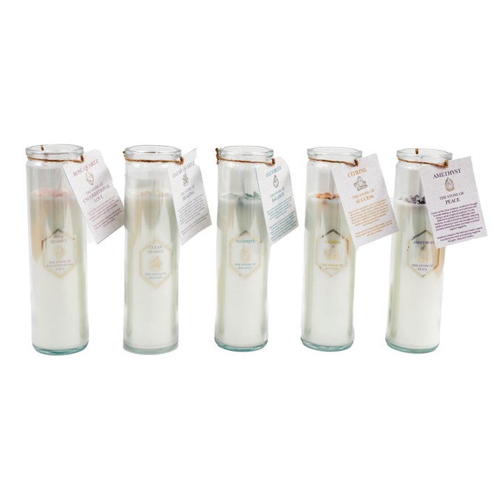 Fragranced Tube Candle with Crystals