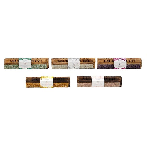 Wooden Incense Box and Crystal Gift Set