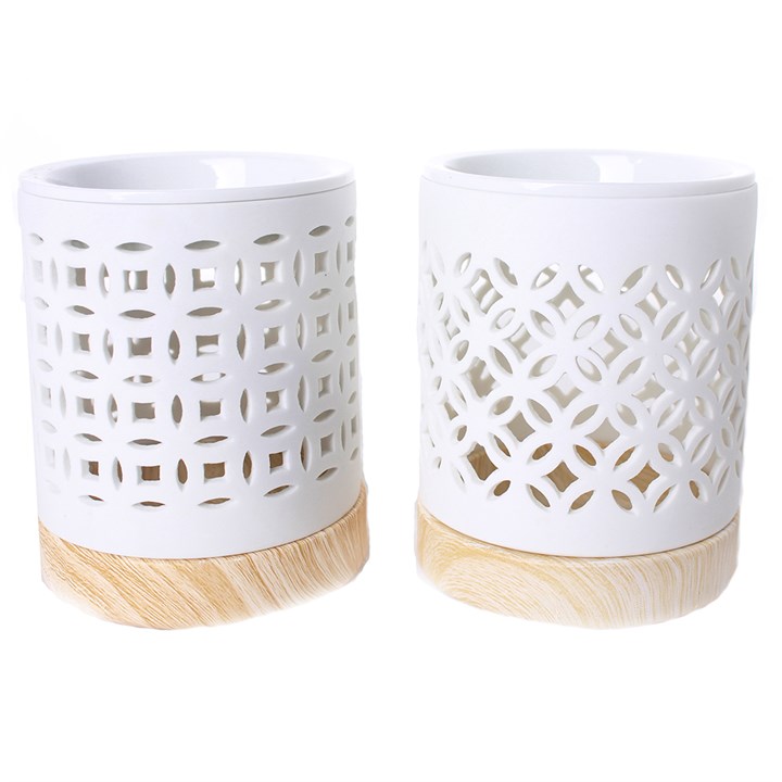 White Geometric Oil Burner