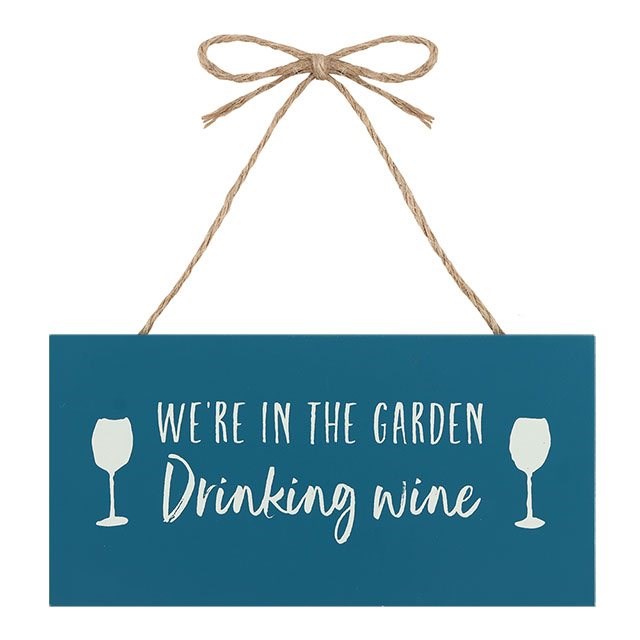 Garden Drinking Wine Hanging Garden Sign