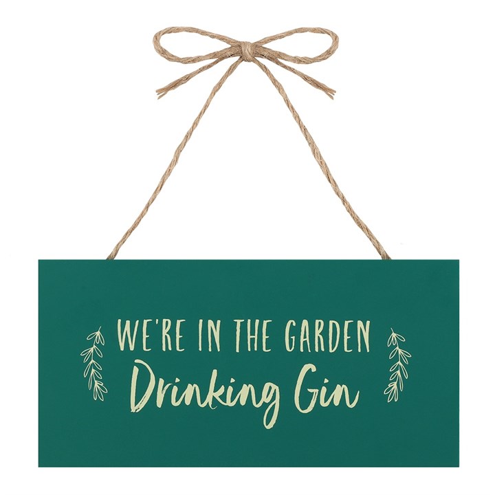 Garden Drinking Gin Hanging Garden Sign