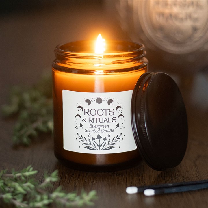 Roots & Rituals Evergreen Amber Glass Candle