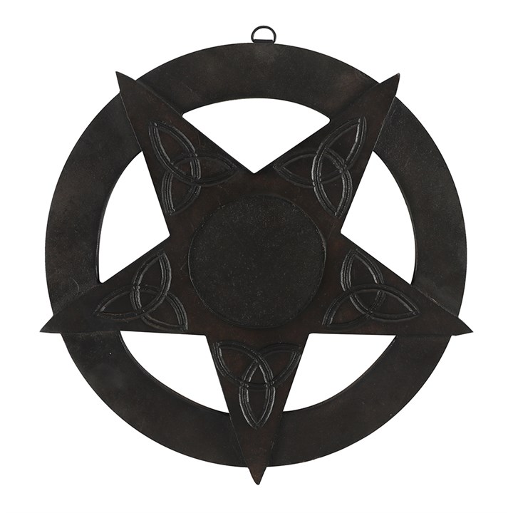 12" Black Wood Pentagram