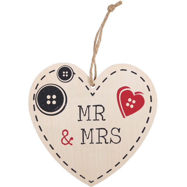 Mr And Mrs Hanging Heart Sign