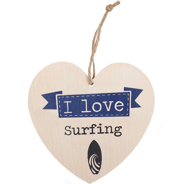 Love Surfing Hanging Heart Sign