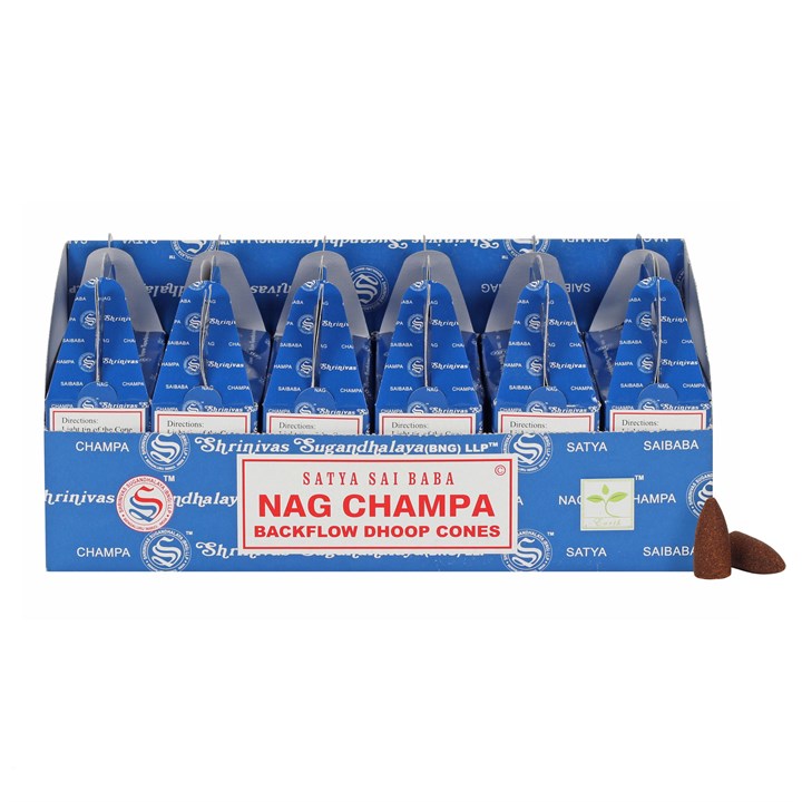 Set of 6 Packets of Satya Nag Champa Backflow Dhoop Cones