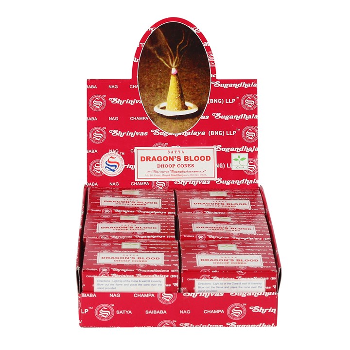 Box of 12 Dragon's Blood Dhoop Cones by Satya
