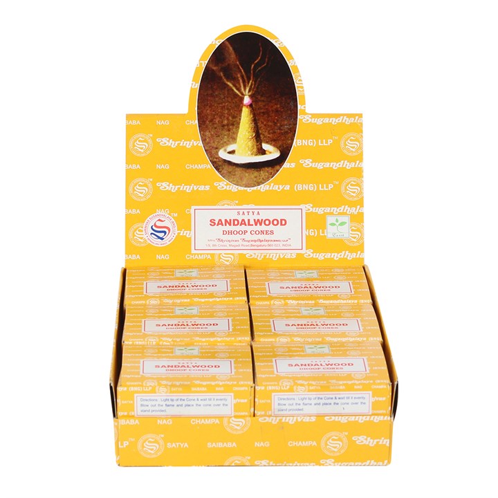 Box of 12 Sandalwood Dhoop Cones by Satya