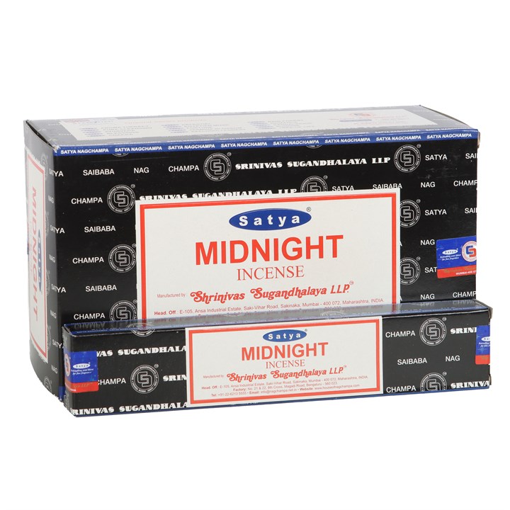 12 Packs of Midnight Incense Sticks by Satya