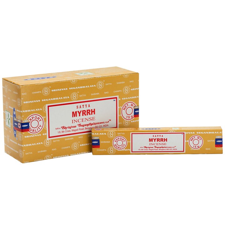 12 Packs of Myrrh Incense Sticks by Satya