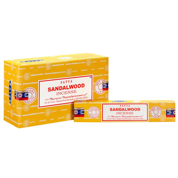 12 Packs of Sandalwood Incense Sticks by Satya