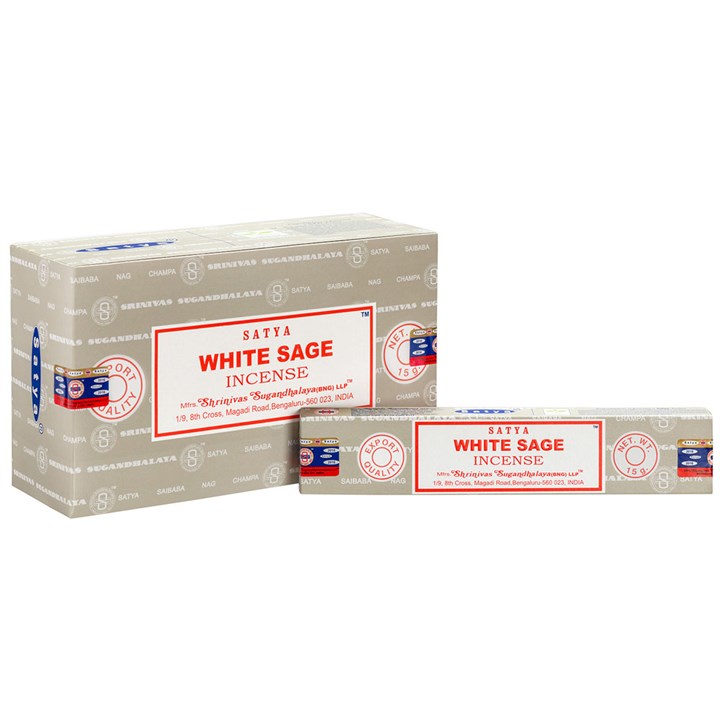 12 Packs of White Sage Incense Sticks by Satya