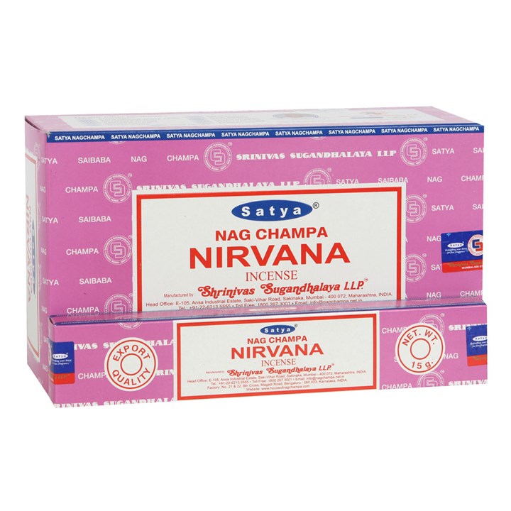 12 Packs of Nirvana Incense Sticks by Satya