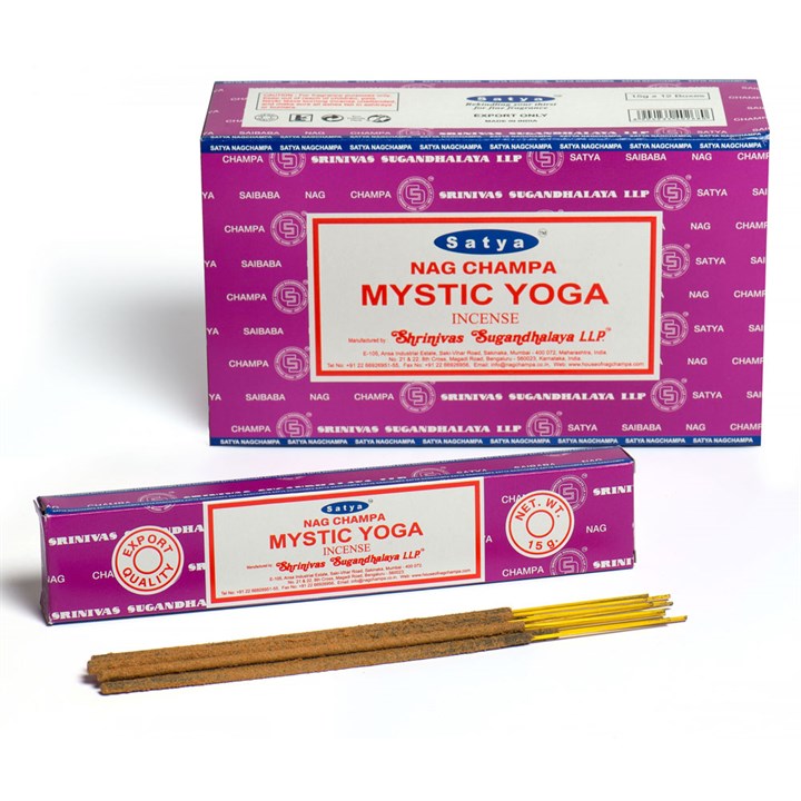 12 Packs of Mystic Yoga Incense Sticks by Satya