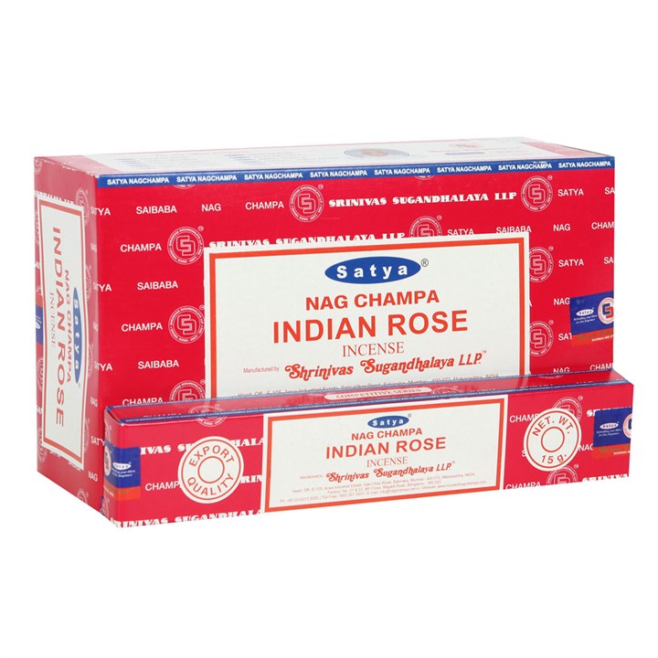 12 Packs of Satya Indian Rose Incense Sticks