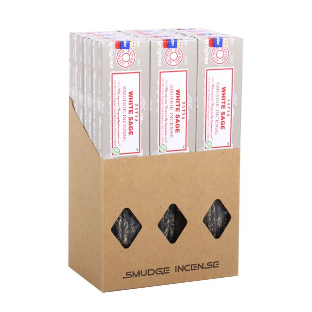 12 Packs of Satya White Sage Smudge Incense 25g