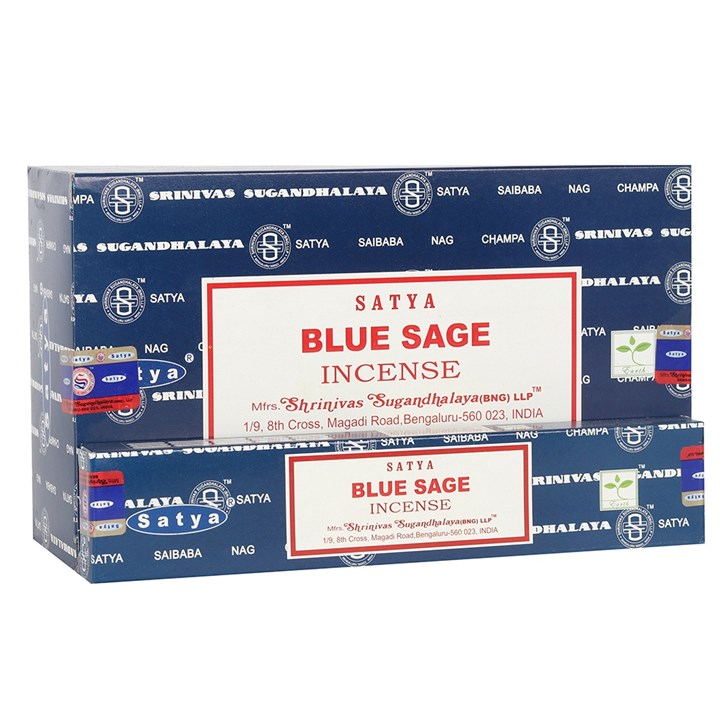 12 Packs of Blue Sage Incense Sticks by Satya