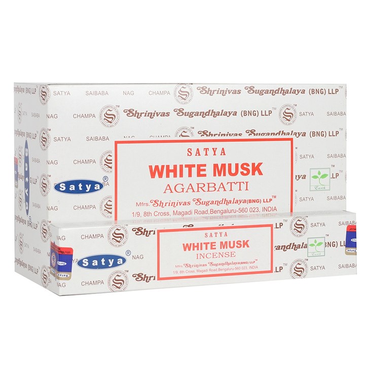 12 Packs of White Musk Incense Sticks by Satya