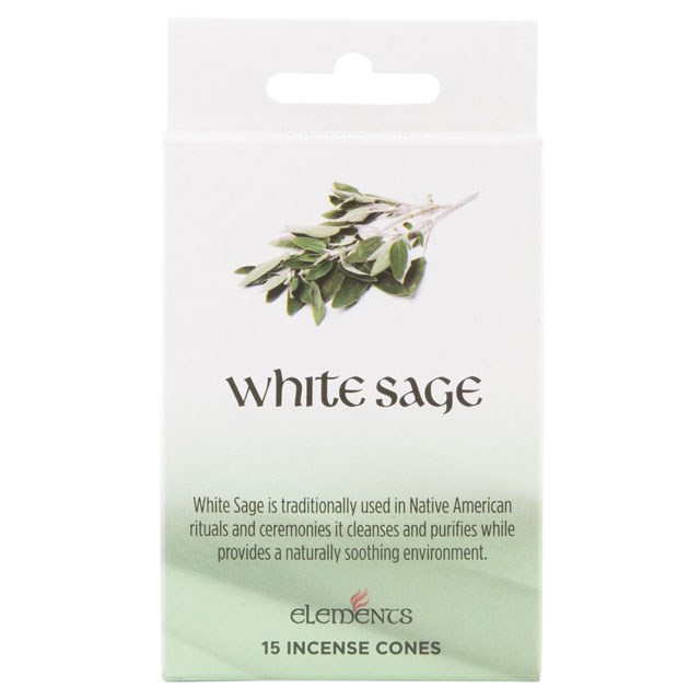 12 Packs of Elements White Sage Incense Cones