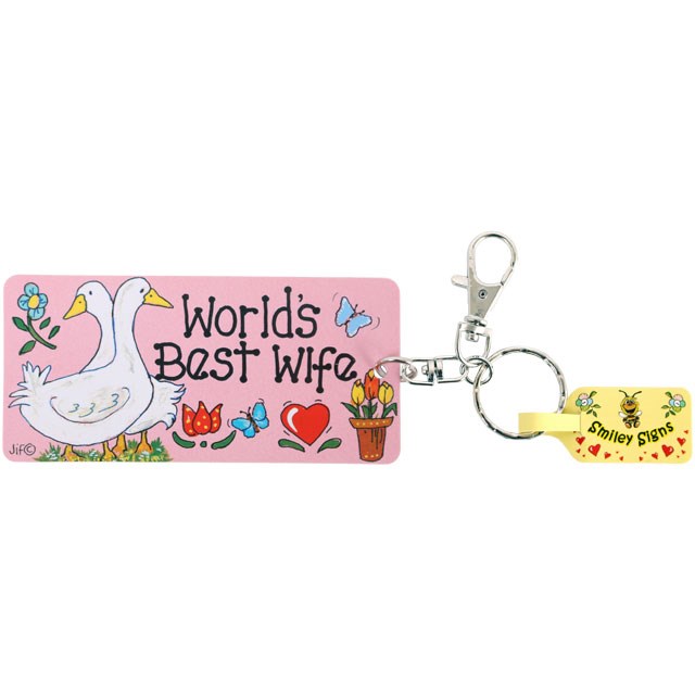 Pack of 6 Worlds Best Wife Keyrings
