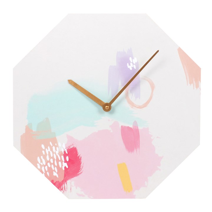 Live Colourfully Octagon Shaped Wall Clock