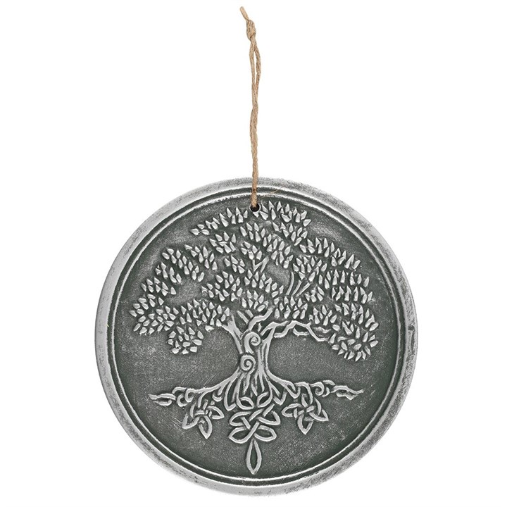 Terracotta Silver Tree of Life Plaque by Lisa Parker