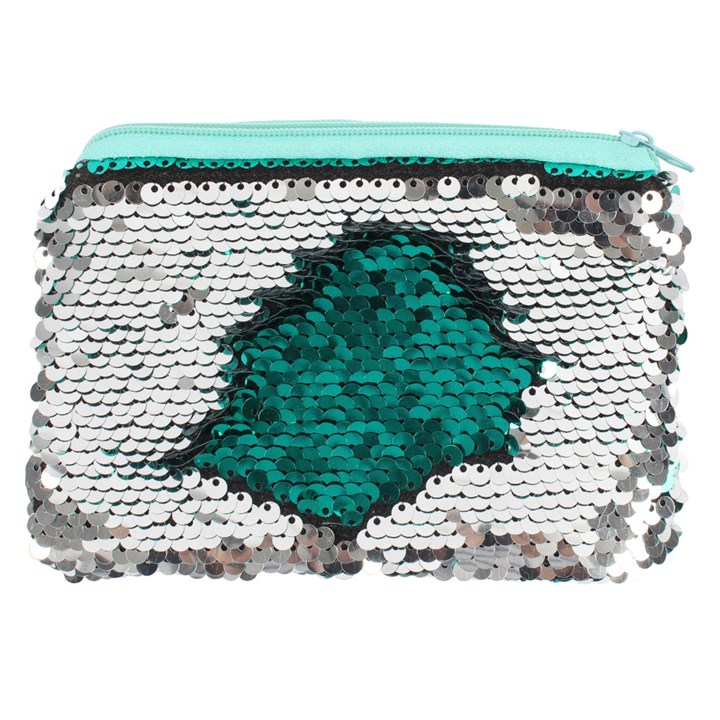 Silver and Green Reversible Sequin Purse