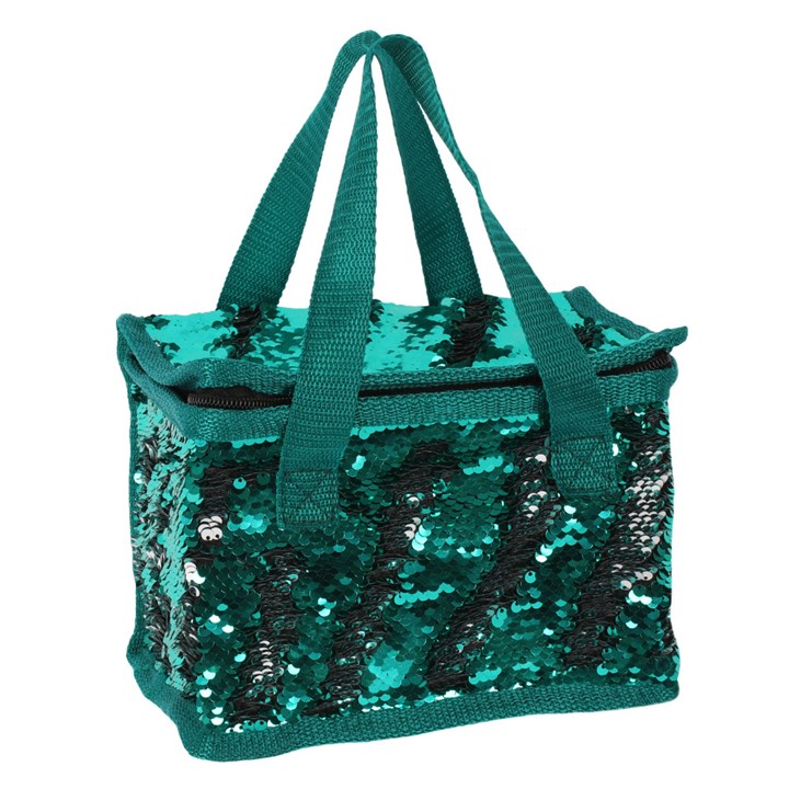 Green and Silver Reversible Sequin Cooler Bag
