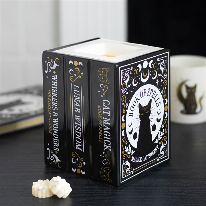 Black Cat Book of Spells Oil Burner and Wax Warmer