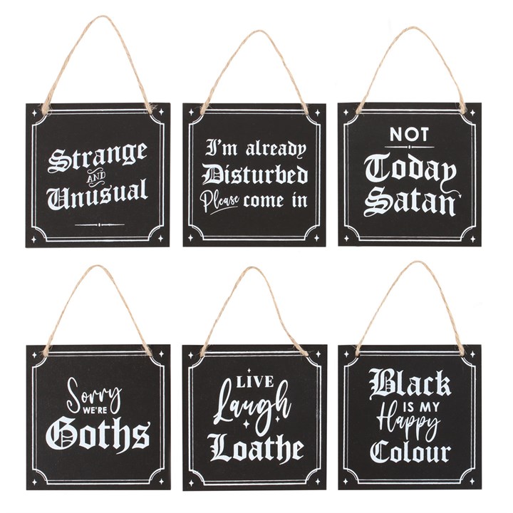 Set of 12 Gothic Mini Signs