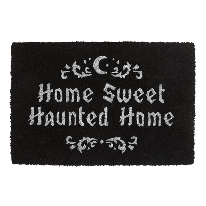 Black Home Sweet Haunted Home Doormat