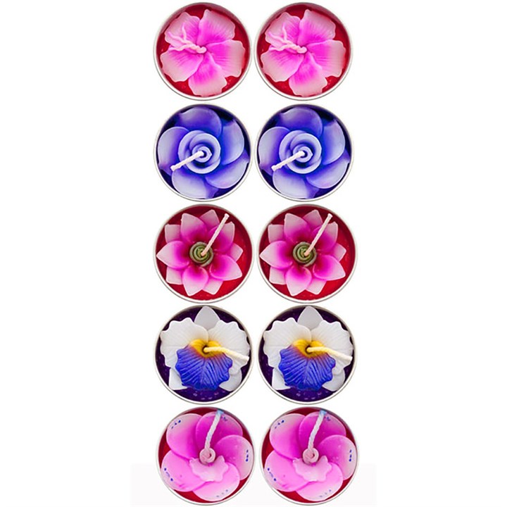 Pack of 10 Scented Flower Candles