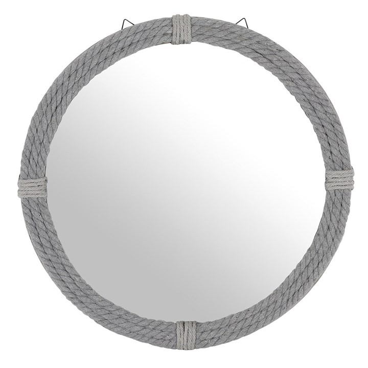 Round Grey Rope Mirror