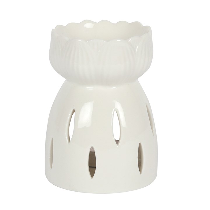 White Gloss Lotus Flower Oil Burner