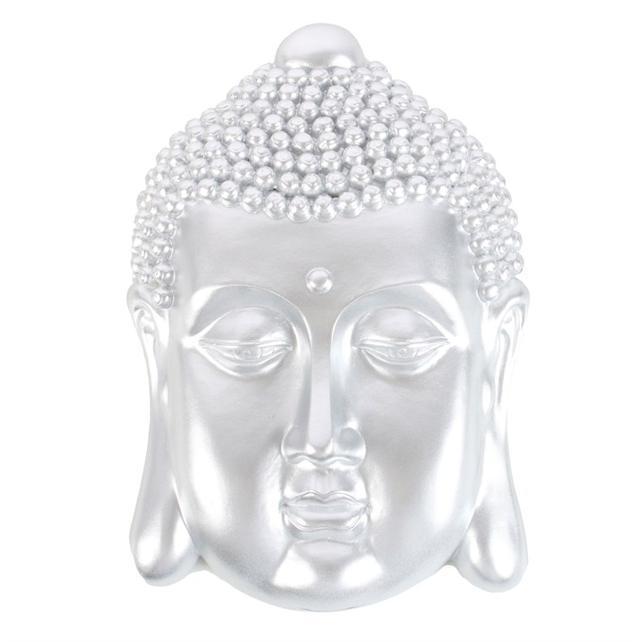 Silver Buddha Head Plaque