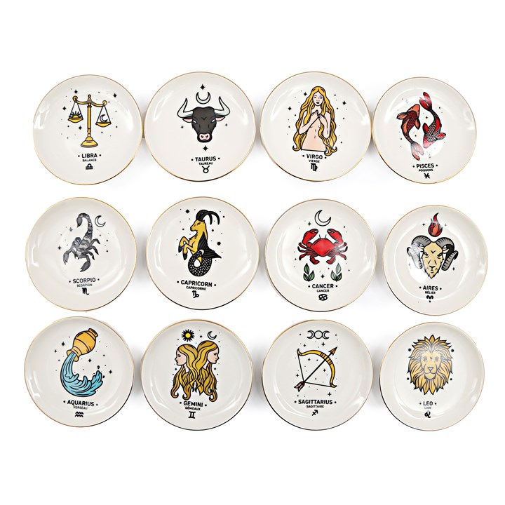 10cm Porcelain Zodiac Trinket Dish