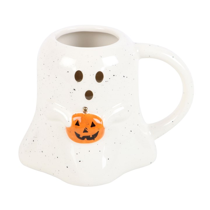 Ghost Shaped Mug with Pumpkin