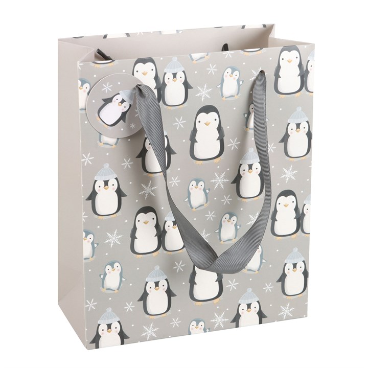23cm Medium Winter Penguin Gift Bag