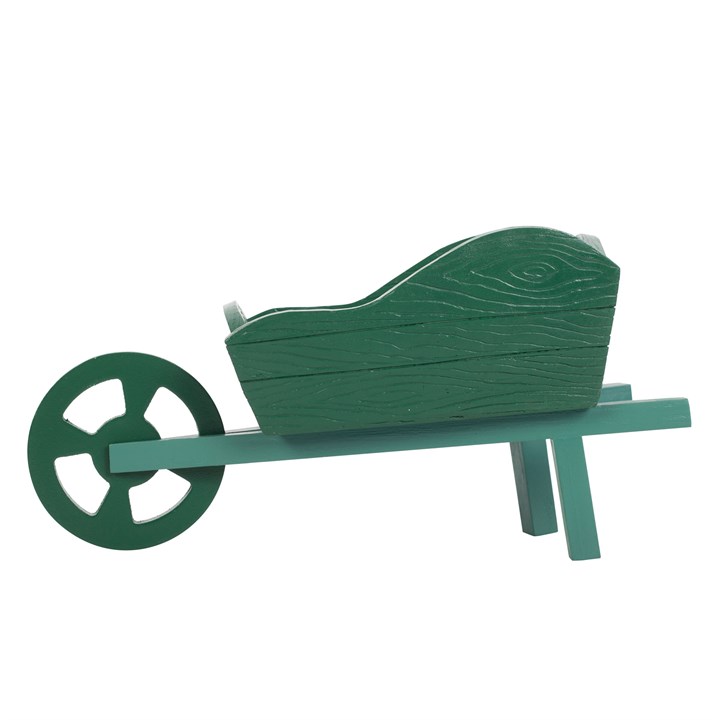 Green Resin Wheelbarrow Planter