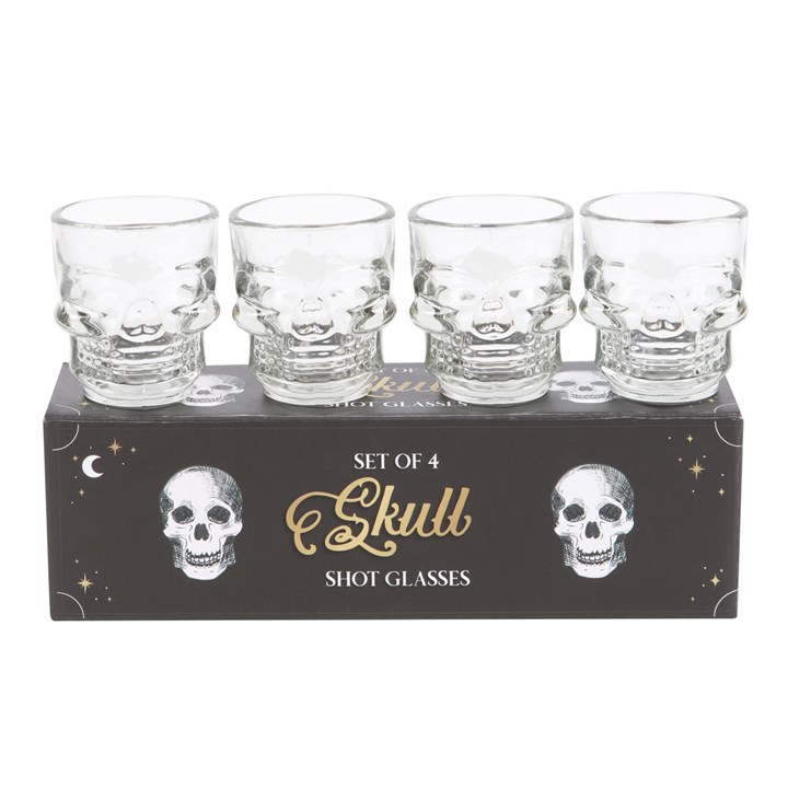 Set of 4 Skull Shot Glasses Set