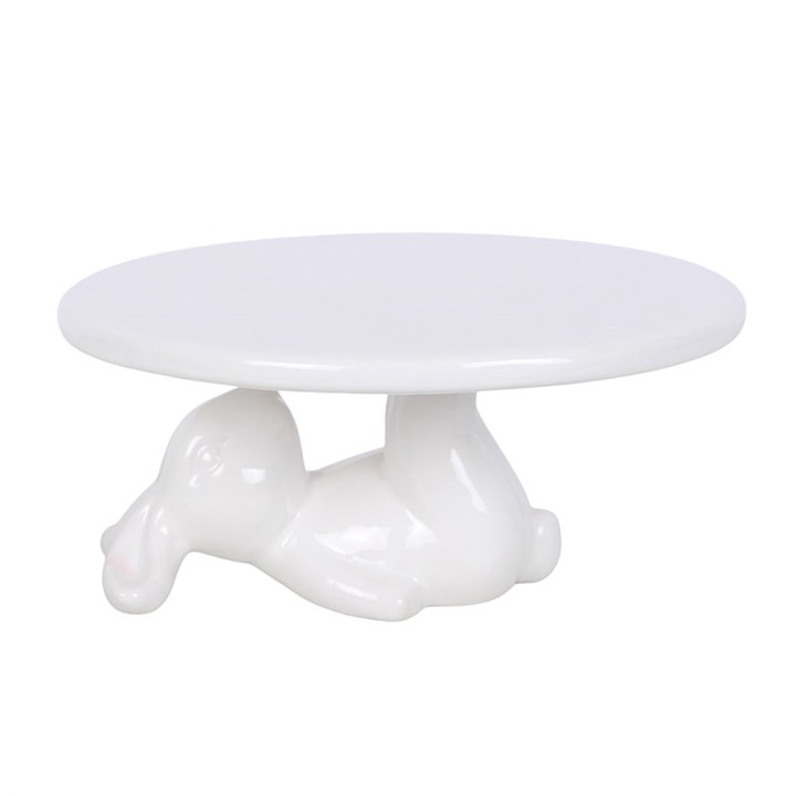 White Bunny Rabbit Cake Stand