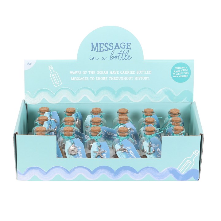 Set of 18 Message in a Bottle Souvenirs in Display