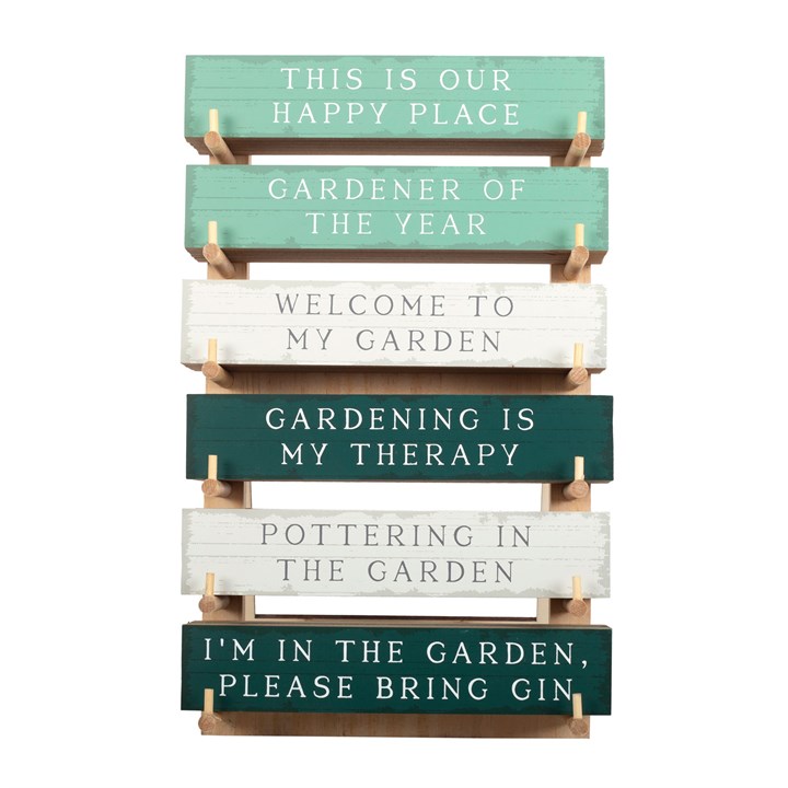 Set of 36 Gardening Block Signs on Display